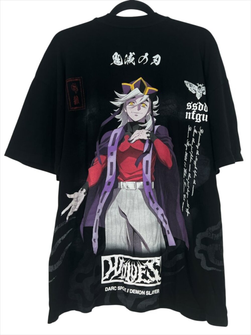 Darc Sport x Demon Slayer Doma Side By Side Oversized Tee Black NWOT Mx1 XXL x
